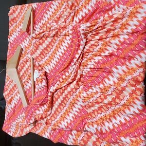 J Jill ankle length coral/white XS reg dress 95 rayon 5 spandex great con